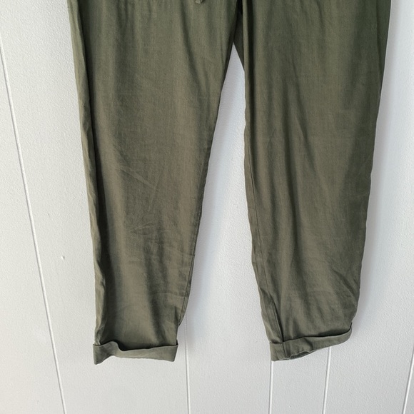 NWT Lou & Grey for Loft Linen Blend Green Casual Pants - Picture 6 of 10